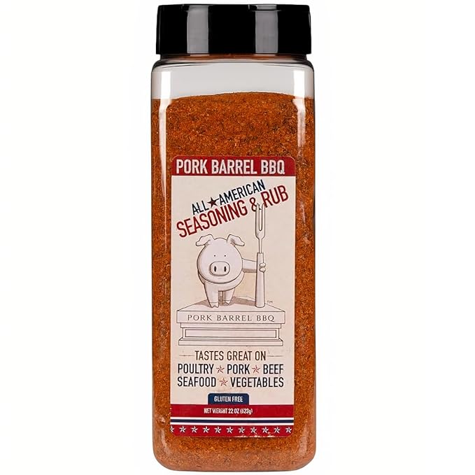 Pork Barrel BBQ All-Purpose BBQ Seasoning &amp Rub | Sugar-Free Gluten-Free MSG-Free | All American BBQ Seasoning for Chicken Beef &amp Pork – 22oz Jar