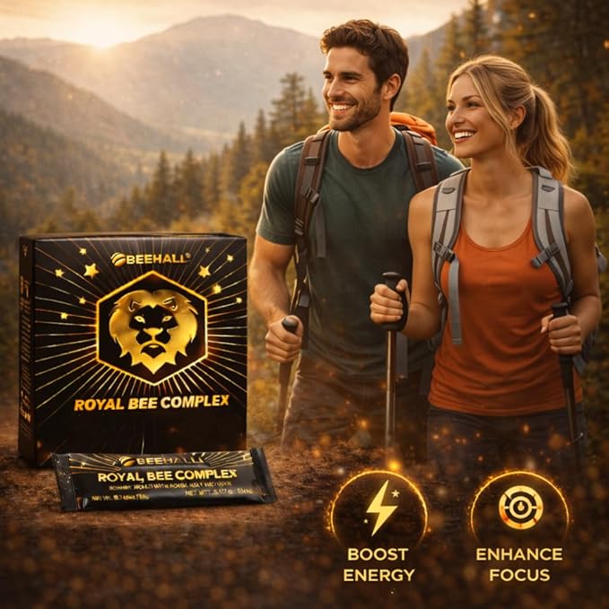 EZ BeeHall Honey Packets – 24 Single-Serve Royal Jelly &amp Herbal Honey Boost | Natural Energy &amp Daily Vitality Travel-Friendly Sweetener for Tea Coffee &amp Snacks