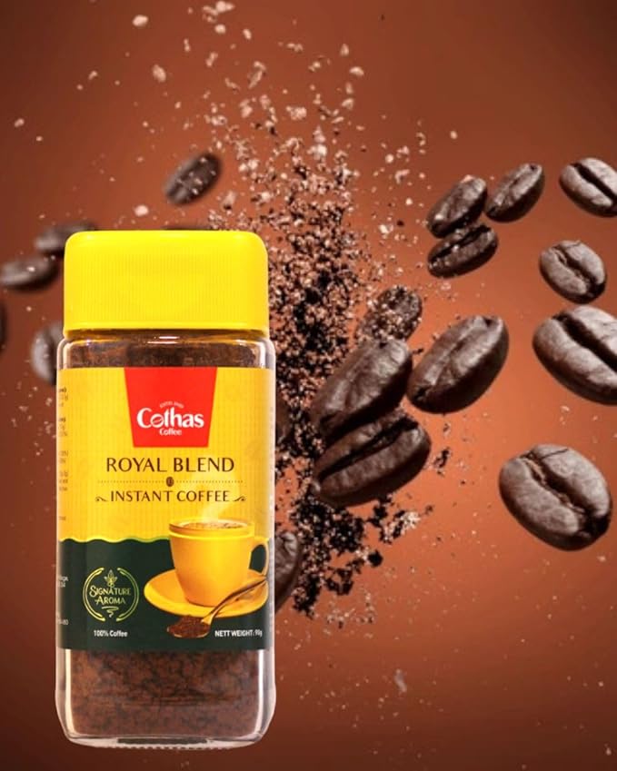 Cothas Traditional Royal Blend Instant Coffee Powder - Pack of 3 Each Bottle 90g = 270g [ Coffee : 100% ]
