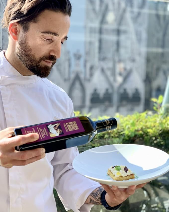 Pruneti Leccino Organic Extra Virgin Olive Oil from Tuscany – 2025 Gold Award Winning Italian Olive Oil from Italy – 400+ mg/kg Polyphenols evoo – First Cold pressed for Drinking &amp Finishing Use