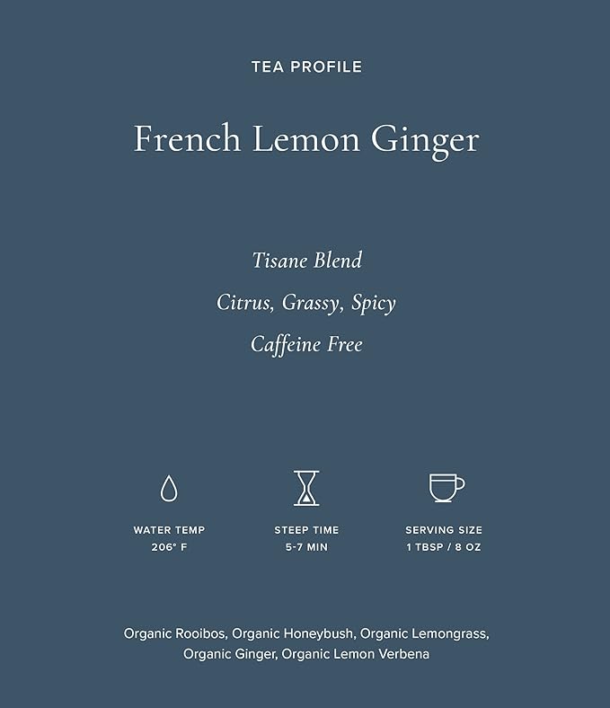 Art of Tea | French Lemon Ginger | 50 Pyramid Tea Bag Sachets
