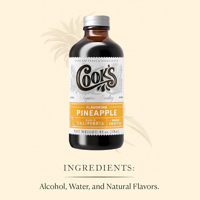 Cook's Pineapple Flavoring for Baking Candies Cakes Smoothies Beverages 8 oz