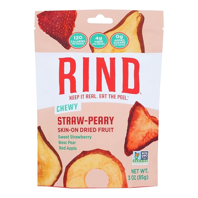 Rind Straw-Peary Blend Chewy Dried Fruit No Added Sugar Non GMO 3 Ounces (Pack Of 12)