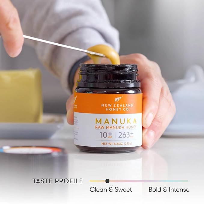 New Zealand Honey Co. Raw Manuka Honey UMF 10+ | MGO 263+ 17.6oz / 500g | Organic Medical Grade Manuka Honey for Daily Wellness Skin Care &amp Dogs