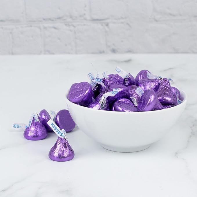 90 Pcs Purple Candy Hershey's Kisses Milk Chocolate