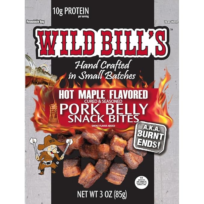 Wild Bill's 3oz Hot Maple Pork Belly Bites (3 Packs)