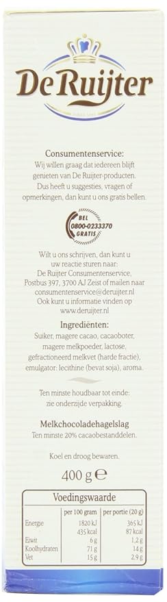 Deruyter Chocoadehagel Melk(Milk Chocolate Sprinkles) 14-Ounce Boxes (Pack of 3)
