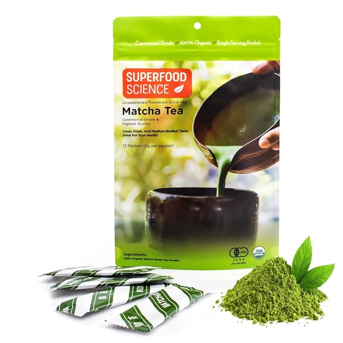 Matcha Ceremonial Grade Pure Uji Matcha Powder Organic 12 Unsweetened Organic Japanese Tea Packets ECGC L-Theanine Chlorophyll in Green Vibrance Powder Tasty Hot and Ice Green Tea 2 g/packet