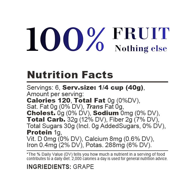 Rare Japanese Dried Giant Grapes (Nagano Purple) - Refined Sweetness &amp Elegant Aroma - Luxury Jumbo Raisins for Gourmet Pairing - No Sugar Added Seedless (8.8oz)