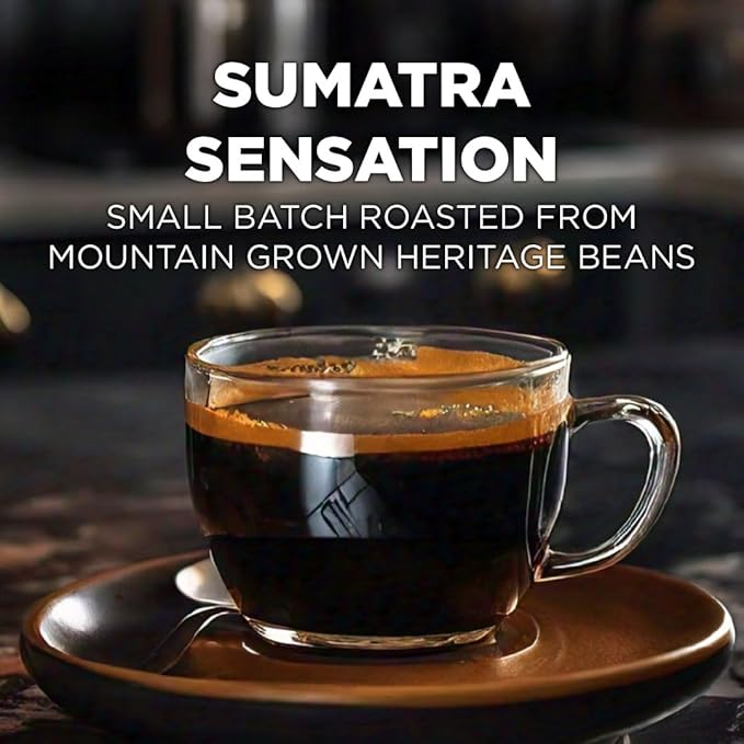 Maud's Sumatra Coffee Pods 100 ct Dark Roast Coffee in Single Serve Pods – 100% Arabica Coffee Compatible with Keurig K Cups Maker