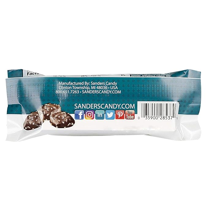 Sanders Milk Chocolate Sea Salt Caramels Kettle Cooked Caramel Covered in Milk Chocolate Individually Wrapped 3 Piece Set (24 Count)