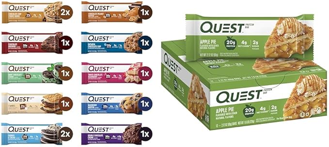 Quest Nutrition Ultimate Variety Pack Protein Bars &amp Apple Pie Protein Bar 20g Protein 4g Net Carbs 2g Sugar