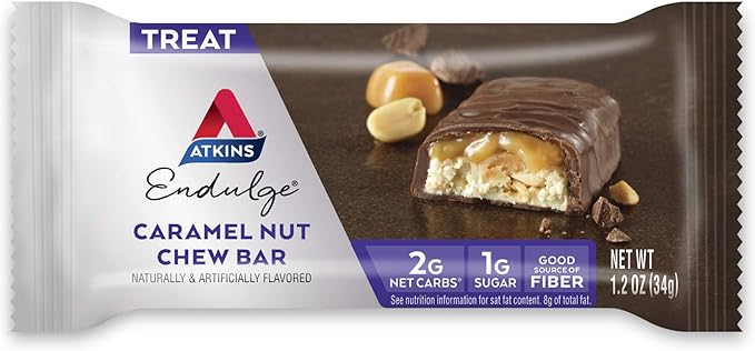 Atkins Pecan Caramel Clusters 60 Count and Caramel Nut Chew Bars 10 Count Bundle