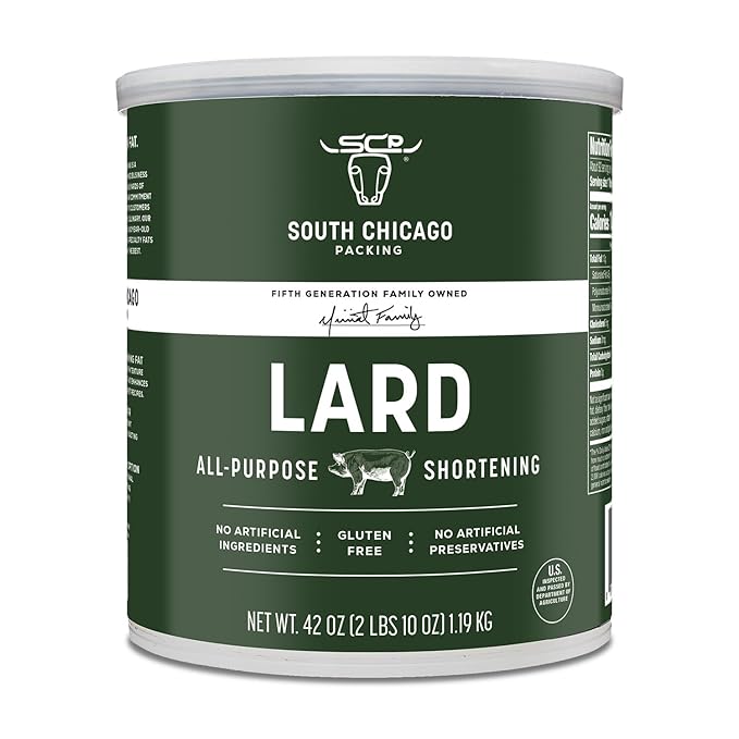 South Chicago Packing Traditonal LARD Shortening 42 Ounces Specialty Baking Shortening and Cooking Fat