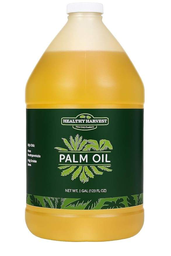 Healthy Harvest 100% Pure Palm Oil – Non-GMO Seedless Cooking Oil for Frying Baking &amp Sautéing Rich in Natural Nutrients 1 Gallon
