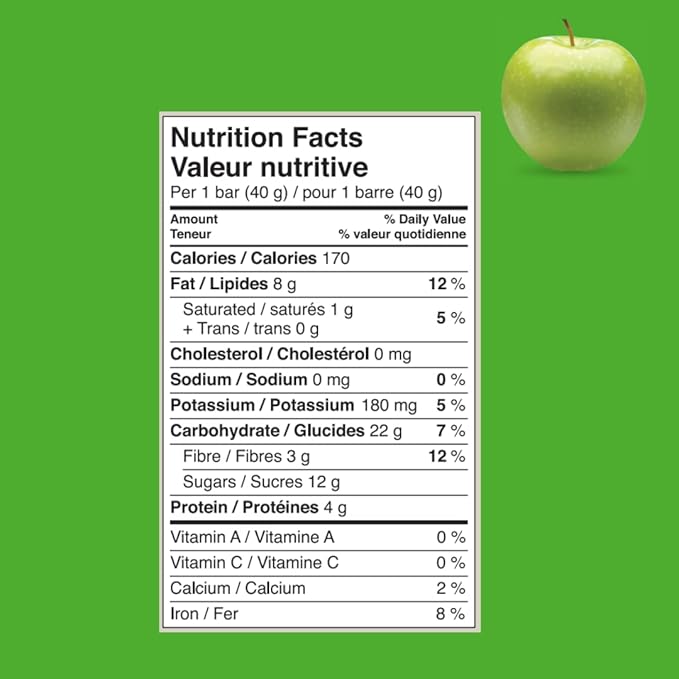 Taste of Nature Organic Apple Snack Bar - Healthy Gluten Free Non GMO Vegan Snack Bars with Mixed Nuts Fruits and Seeds - 16-Count Snack Pack