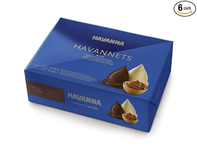 Havanna Havannets Mixed Chocolate and White Chocolate – Dulce de Leche Bites Coated in Semi-Sweet and White Chocolate – Authentic Argentinian Treats for Sharing Gifting or Indulging Box of 6