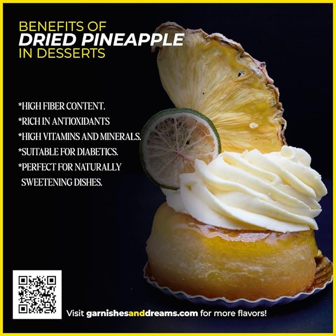 Garnishes &amp Dreams Dehydrated &amp Dried Pineapple Wheels (5oz) – Tropical Dried Fruit for Cocktails Mixology Baking &amp Snacking No Sugar Added Edible Fruit Garnish for Drinks &amp Desser