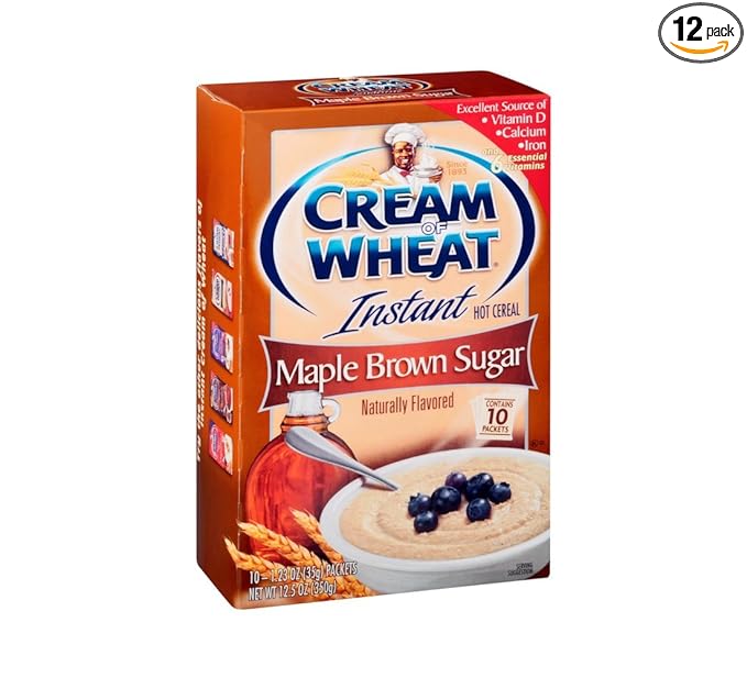 Cream Of Wheat Maple Brown Sugar 10 pk Instant Hot Cereal 12.5 oz (Pack of 12)