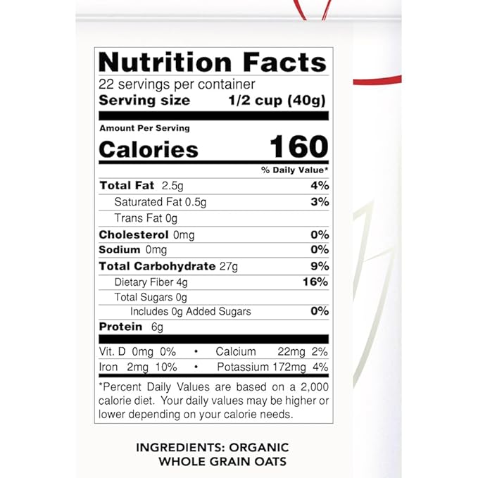 GF Harvest Gluten Free Organic Rolled Oats 32 Ounce Bag Pack of 2
