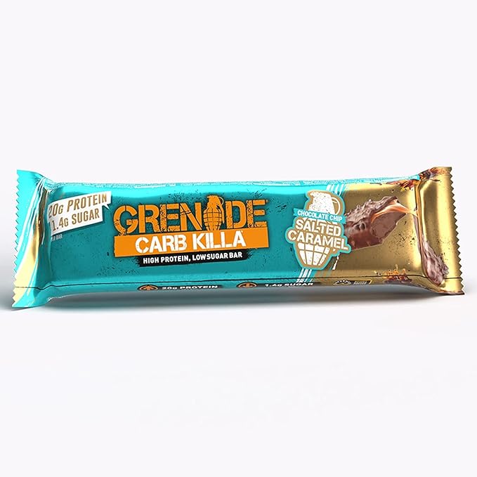 Grenade Carb Killa High Protein and Low Carb Bar 12 x 60 g - Chocolate Chip Salted Caramel