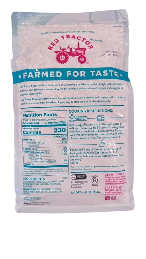 Red Tractor Coconut Creamy Style Oatmeal 680g