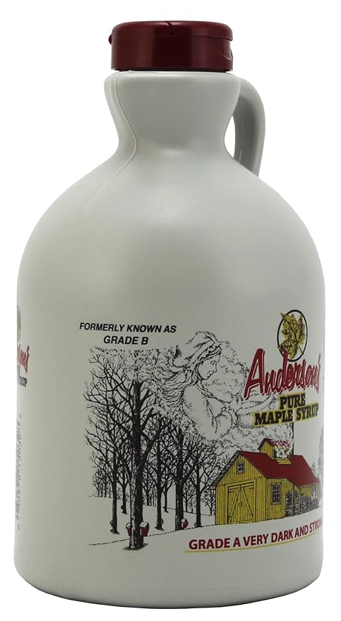 Anderson's Maple Syrup Inc. Very Dark in 32 oz. plastic Jug brown