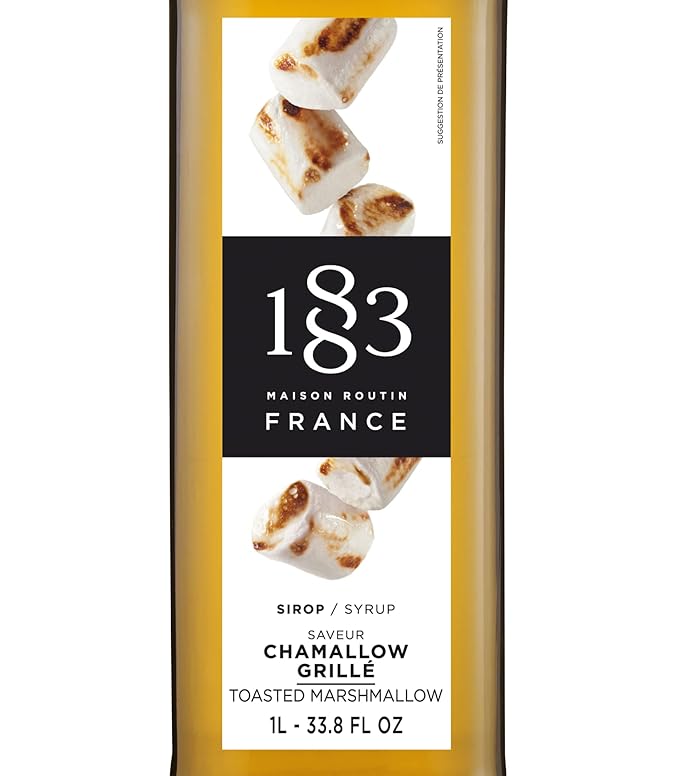 1883 Toasted Marshmallow Syrup for Drinks 1 Liter Glass Bottle
