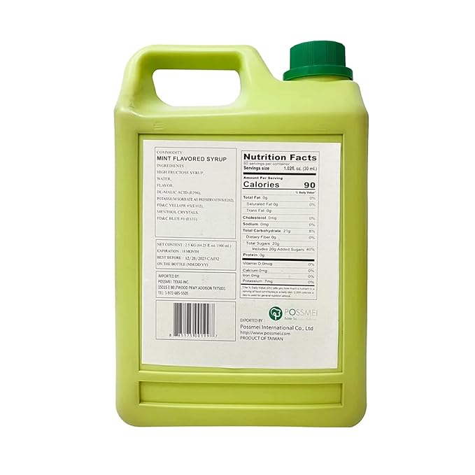 Possmei Mint Flavored Syrup 5.5 Pound Plastic Jar 1 Pack