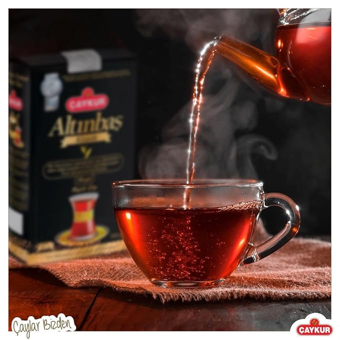 ÇAYKUR Premium Turkish Black Tea Bundle Filiz Caycicegi Altinbas &amp Rize Traditional Loose Leaf Black Tea Set of 4 each 500g / 17.6 Oz