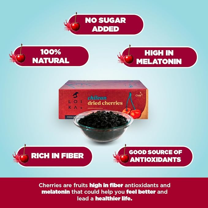 Loika - 100% Natural Dried Sweet Pitted Cherries 11.02 lbs – Bulk Pack Naturally Sweet No Added Sugar No Preservatives GMO-Free High in Fiber Ideal for Cooking &amp Industrial Use