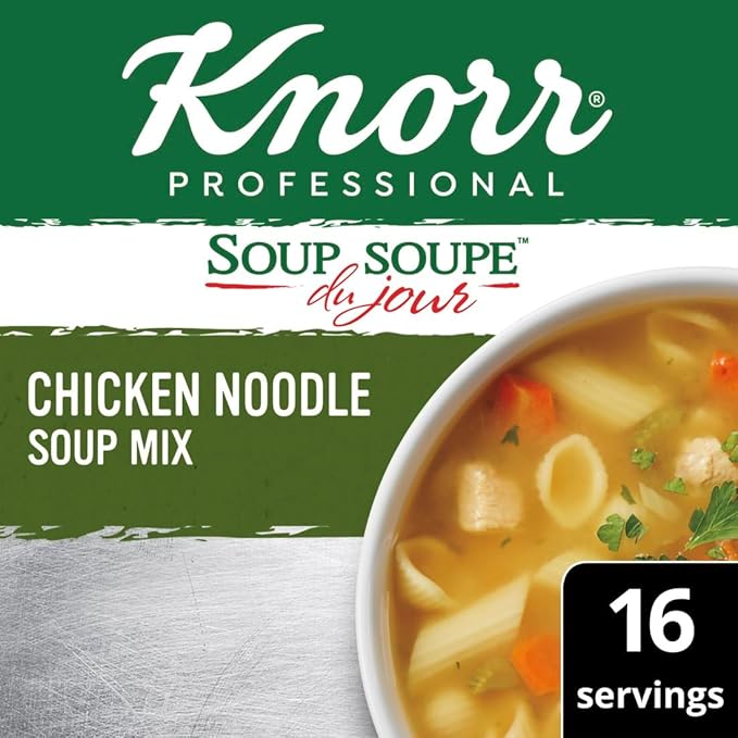 Knorr Professional Soup du Jour Chicken Noodle Soup Mix No added MSG 0g Trans Fat per Serving Just Add Water 13.3 oz Pack of 4