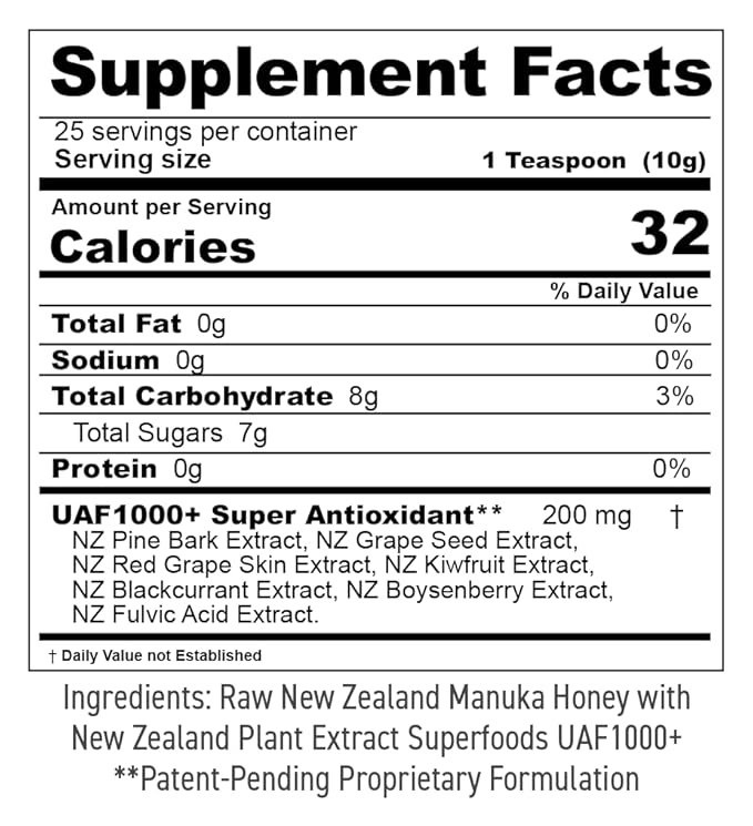 TURNER Certified Raw New Zealand Manuka Honey with UAF1000+ (8.8oz/250g) 1000x More Power Greatest Gift to Support Everyday Wellness Natural Probiotic Prebiotic Antioxidant Superfood 2 Jars