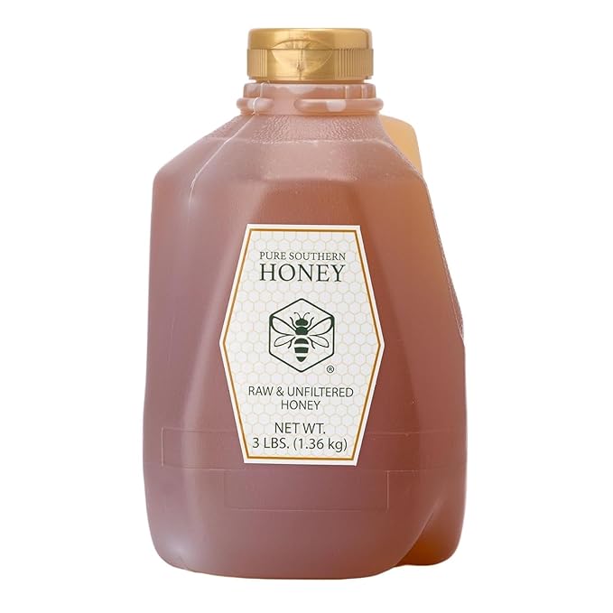 100% Raw &amp Unfiltered Wildflower Honey - American Made by Pure Southern Honey (48 Ounce)