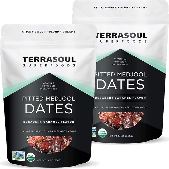 Terrasoul Superfoods Organic Pitted Medjool Dates 3 Lbs (Pack of 2) - Pits Removed | Soft Chewy Texture | Sweet Caramel Taste
