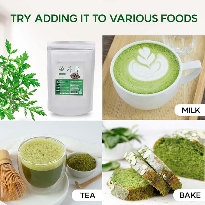K-Herb Korean Mugwort Powder – 100% Pure Dried Mugwort from Korea Natural Ingredient for Herbal Tea Culinary Use Plant-Based Powder 쑥가루 (10.6 oz (300g) Mugwort)