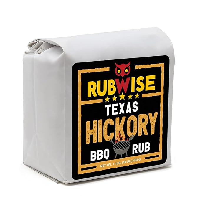 Texas Style Hickory Rub &amp Chicken Rub by Rubwise | BBQ Rub &amp Spices for Smoking &amp Grilling | Dry Rubs | Great on Brisket Burgers Chicken Duck Ribs Pork &amp Turkey Chops Tenderloin