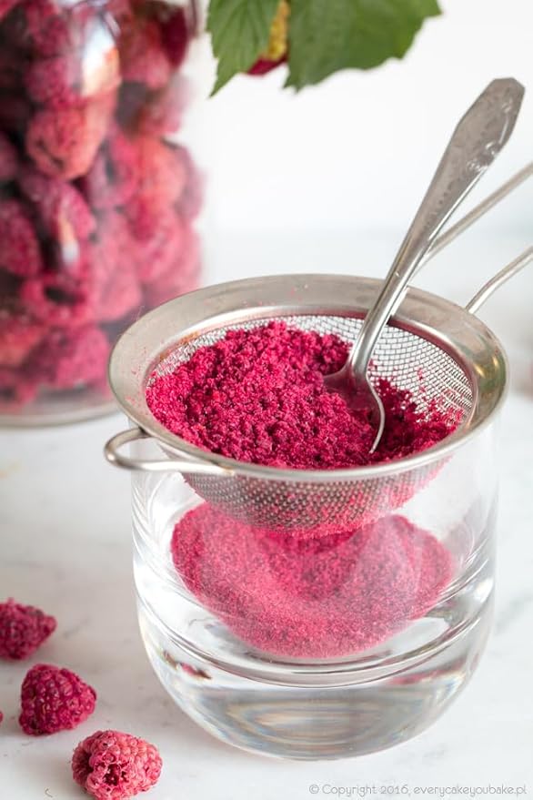 LioMart Dry fruit Powder- Freeze dried Raspberry. Delicious Natural and Healthy Fruit with no added sugar. Perfect dried fruit for backing smotthies topping and more. 10 Pack box with .705oz each.