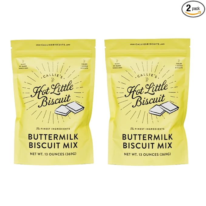 Callie’s Hot Little Biscuits | Buttermilk Biscuit Mix | Fast Easy Delicious | Southern Recipe | 2 Bags of Biscuit Mix | 13oz per bag | Makes 24 Buttermilk Biscuits