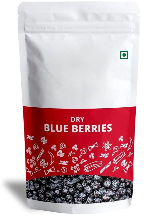 Whole Dried Blueberries - Blueberry dry fruit - 100% Natural and Unsweetened - Gluten free snacks -100 Grams