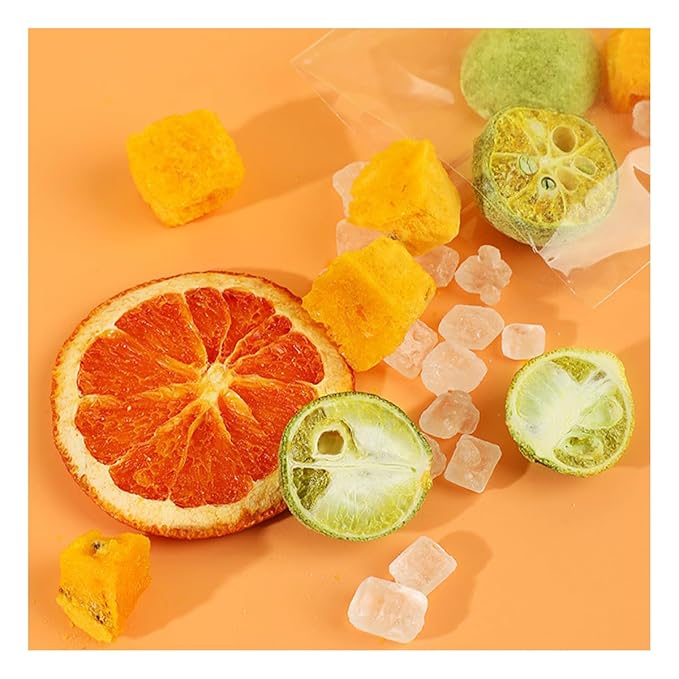 jweemax 20PCS Mixed Dried Fruit Set Original Dried Grapefruit Passion Fruit &amp Lime Kit for Holiday Birthday