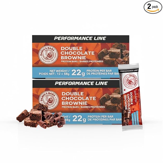 Daryl's Bars Double Chocolate Brownie On the Go Whey Protein Bars Gluten Free Protein Snack Meal Replacement Pack of 2