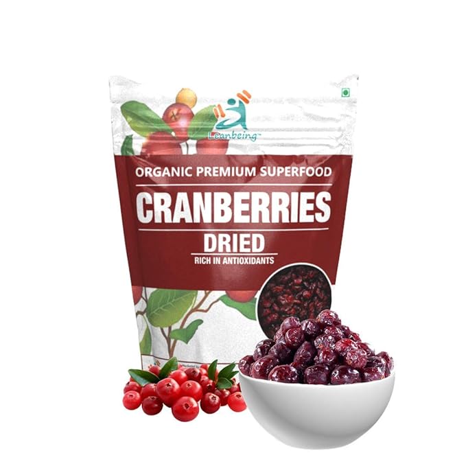 Astha Leanbeing - Dried Cranberries (500g) Rich in Fiber | High in | unsweetened Visit the LEANBEING Store
