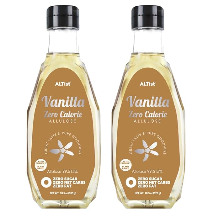 ALTist Allulose Syrup Sweetener – Zero Calorie Liquid Sugar Alternative Keto Vegan Non-GMO Plant-Based | 1:1 Sugar Replacement No Net Carbs Zero Fat 17.7 fl oz x 2 Bottle - Vanilla