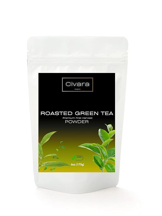 Civara Organic Tea Powder Trio – Black Tea Matcha &amp Roasted Green Tea (6oz Each) | USDA Organic Non-GMO Vegan | No Sugar or Additives | Great for Lattes Smoothies &amp Recipes – Choose Your F