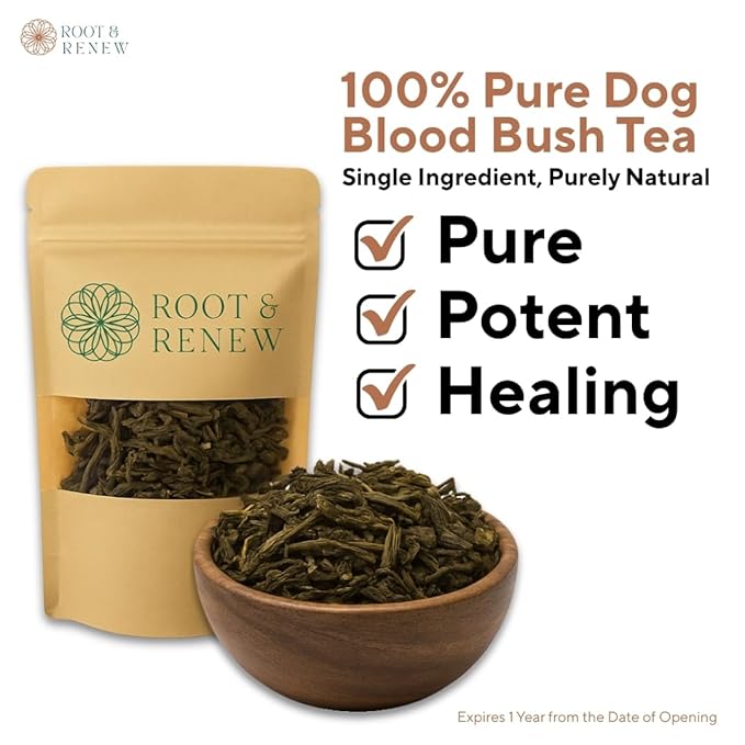 Jamaican Dog Blood Herb - 100% Natural Wild-Harvested Dog Blood Bush Tea Dried Herbal Leaves for Cleansing and Wellness Pure Jamaican Dog Blood Bush Fertility Tea No Additives No Fillers - (4 oz)