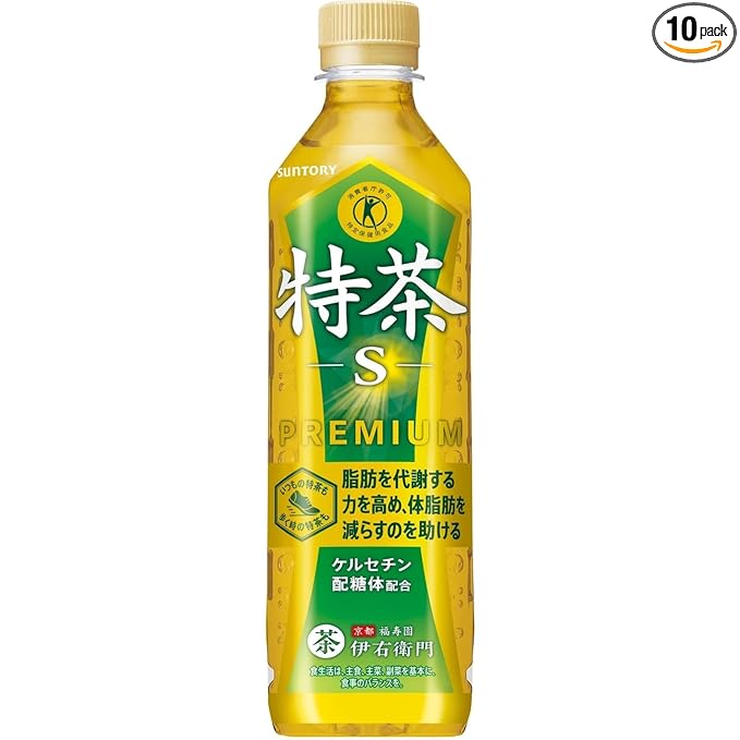 Sun tory Iyemon Tokucha Premium Green Tea FOSHU Beverages 500ml (Pack of 10) No Sugar Added Japanese Unsweetened Gyokuro Green Tea from Kyoto Fukuju-en Iyemon MADE IN JAPAN Limited Stock
