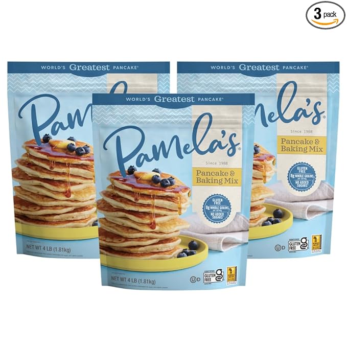 Pamela's Products Gluten Free Baking and Pancake Mix 4-Pound Bags (Pack of 3)