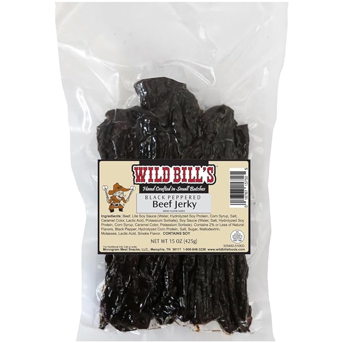 Wild Bill's Black Pepper Beef Jerky One-Bag Starter Kit (one 15oz bag and 1 jar)