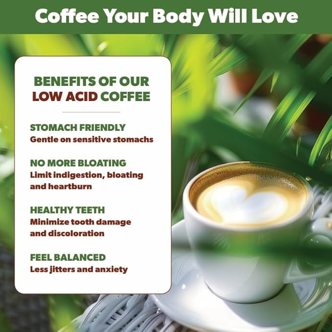 Low Acid Organic Coffee – Whole Bean Mold-Free &amp Stomach Friendly by Java Planet Guatemalan Single Origin Coffee Medium Roast Smooth Full Flavored 5LB Bag